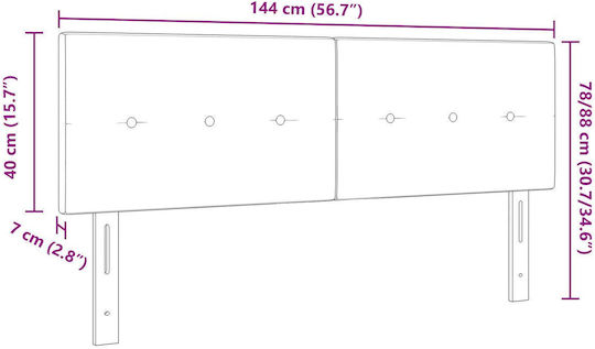 vidaXL Stoff Kopfstütze für Betten Dunkelgrau 144x88cm