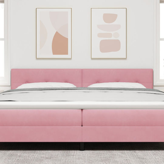 vidaXL Fabric Bed Headboard Pink 100x40cm