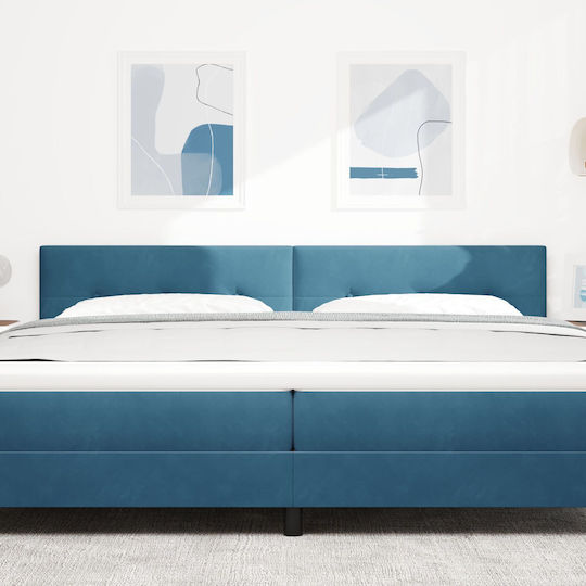 vidaXL Fabric Bed Headboard Dark Blue 100x40cm