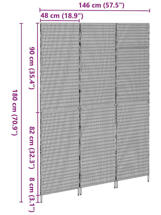 vidaXL Decorative Room Divider made of Rattan 146x180cm