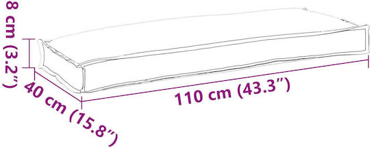 vidaXL Καναπέ Κήπου Μπεζ 110x40εκ.