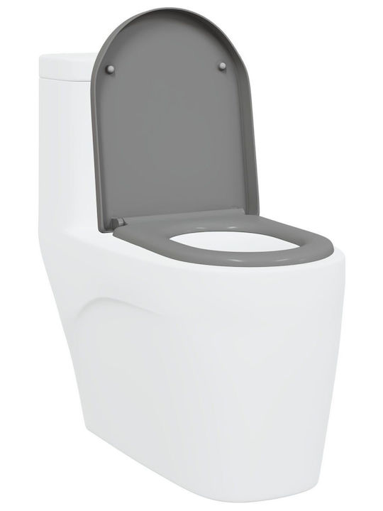vidaXL Plastic Soft Close Toilet Seat Gray 36cm
