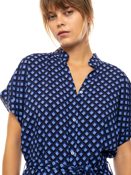 Pink Label Damen Kleid Strand Blue Azure