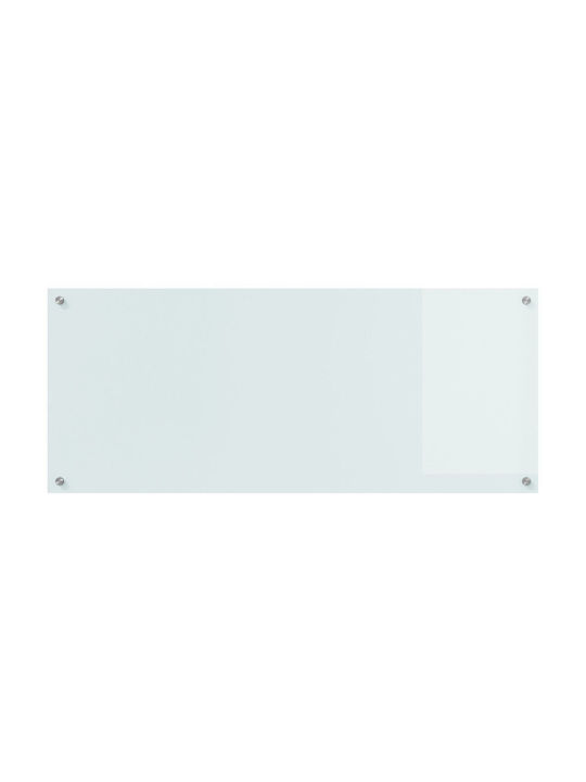 vidaXL Ορθογώνια Πλάτη από Γυαλί Λευκό 120x50x0.6cm 42001290
