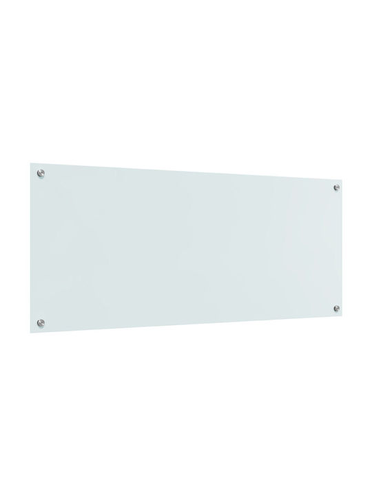 vidaXL Ορθογώνια Πλάτη από Γυαλί Λευκό 120x50x0.6cm 42001290