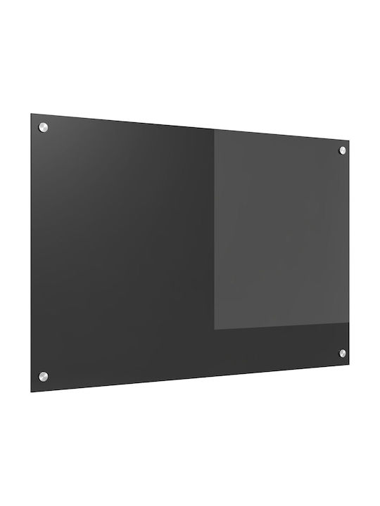 vidaXL Rectangular Glass Back Dark Gray 90x60x0.6cm 42001246