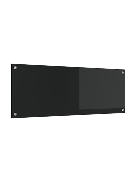 vidaXL Ορθογώνια Πλάτη από Γυαλί Μαύρο 110x40x0.6cm 42001298