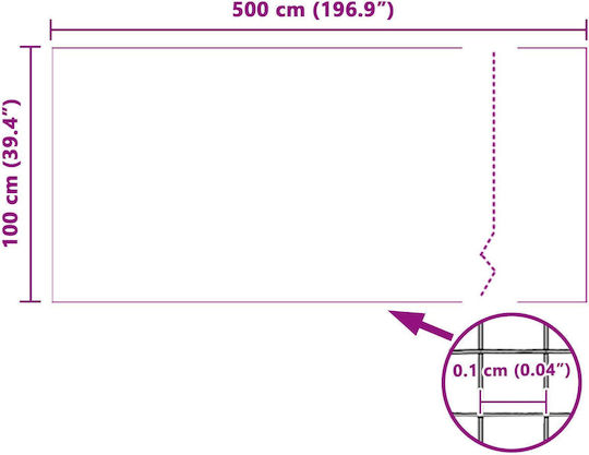 vidaXL Plasă De Țânțari Fereastra Stabilă Din Plastic Albă 500x100cm