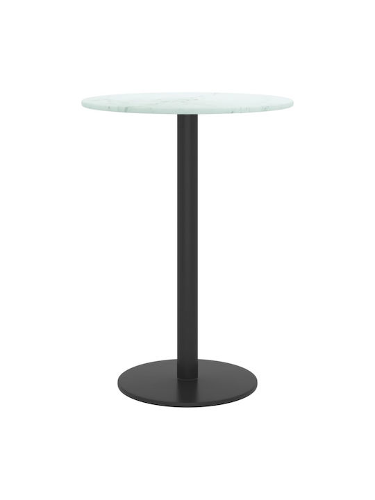vidaXL Round Table Surface made of Glass White 30x30cm 322245 1pcs