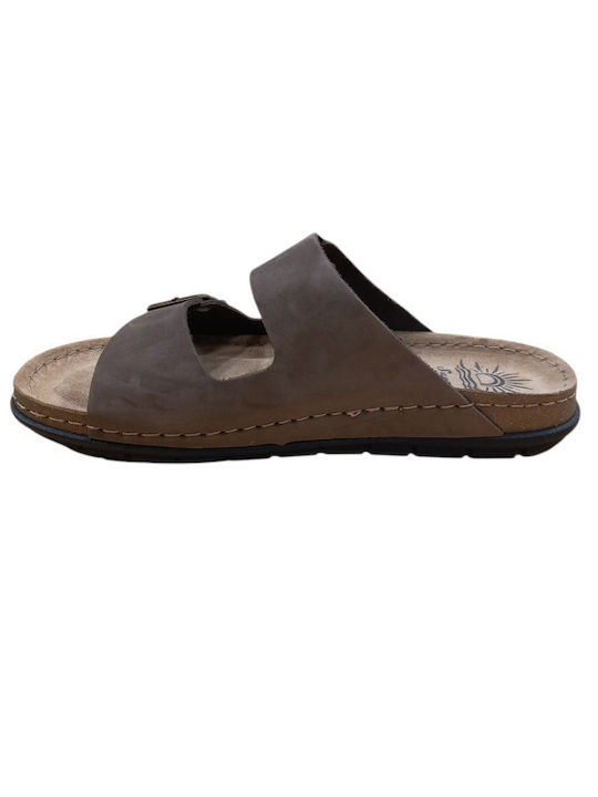 Leder Herrensandalen in Braun Farbe