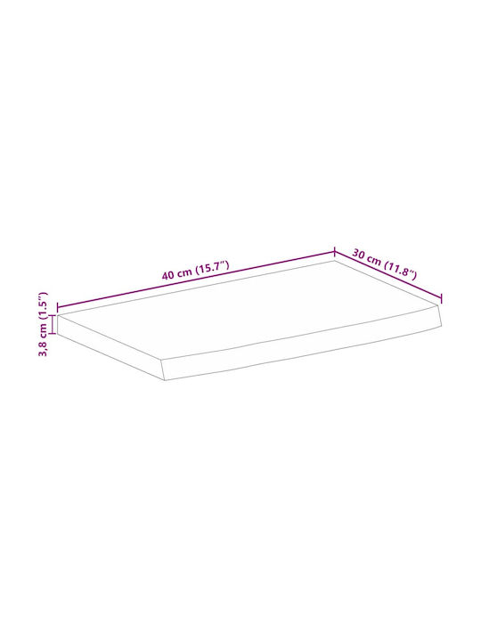 vidaXL Tischoberfläche aus Massivholz in Braun Farbe 40x30x3.8cm 370474 1Stück