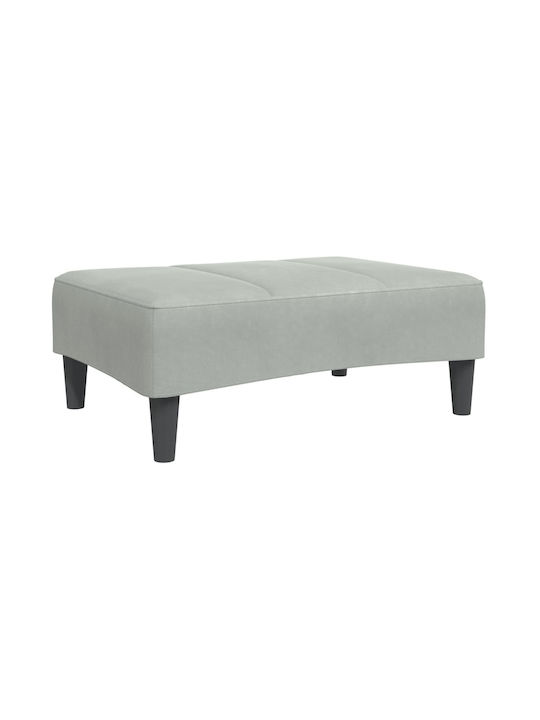 Velvet Upholstered Footstool Light Gray 77x55x31cm