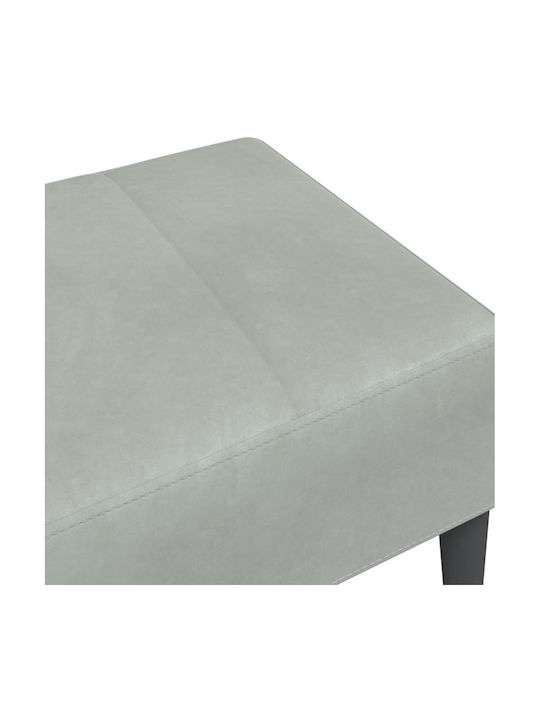 Velvet Upholstered Footstool Light Gray 77x55x31cm