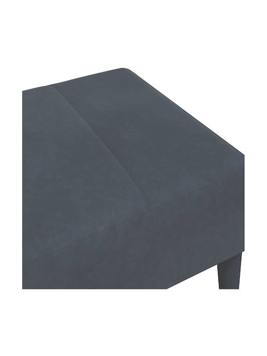 Velvet Upholstered Footstool Dark Gray 77x55x31cm
