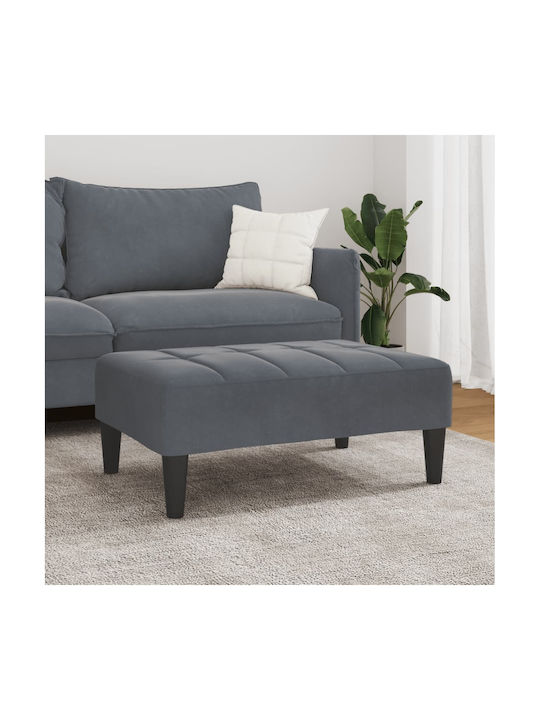 Velvet Upholstered Footstool Dark Gray 77x55x31 cm