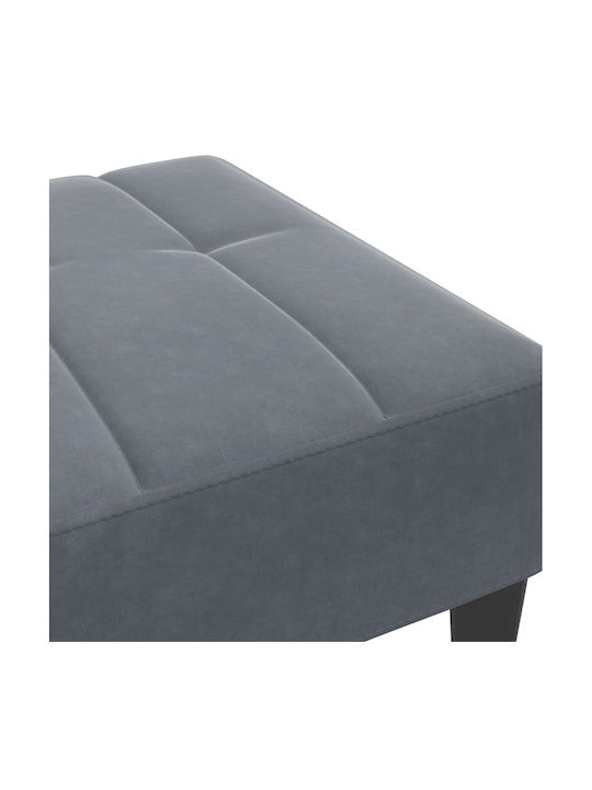 Velvet Upholstered Footstool Dark Gray 77x55x31 cm