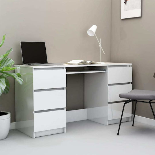 Desk Wooden White 140x50x77cm