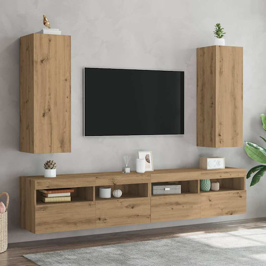 Vidaxl TV-Schrank-Set 2-teiliges Kunst-Eichenholz