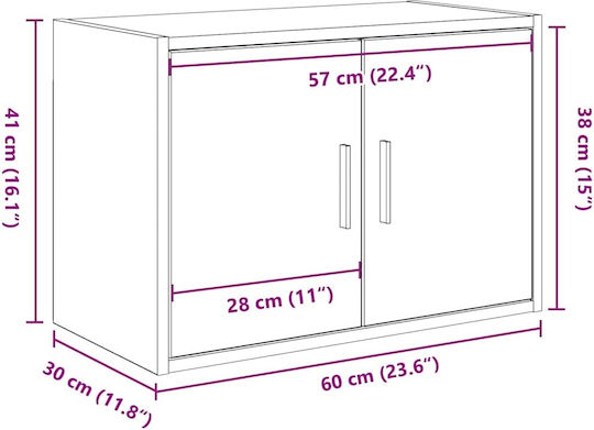 Dulap Suspendat pentru Sufragerie din Placă Aglomerată Gri Sonoma 60x30x41cm