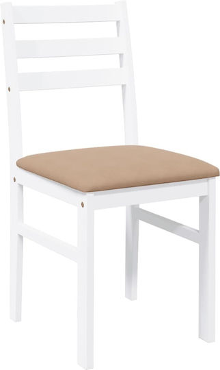 Scaune Sala de mese Lemn Alb 2buc 40.5x49x84.5buc