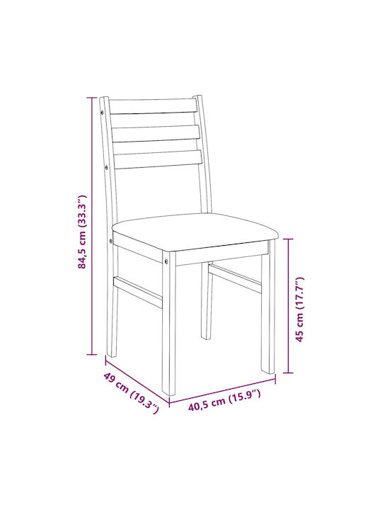 Dining Room Wooden Chair White 40.5x49x84.5cm 2pcs