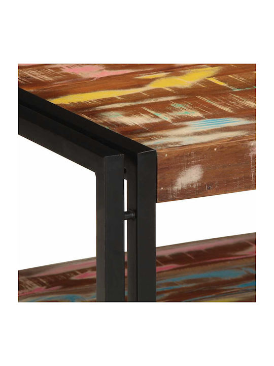Rectangular Central Coffee Table Made of Solid Wood Multicolour M90xW50xH38cm