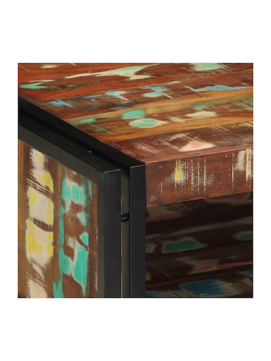 Rectangular Side Table made of Solid Wood Multicolour 70x50x38 cm