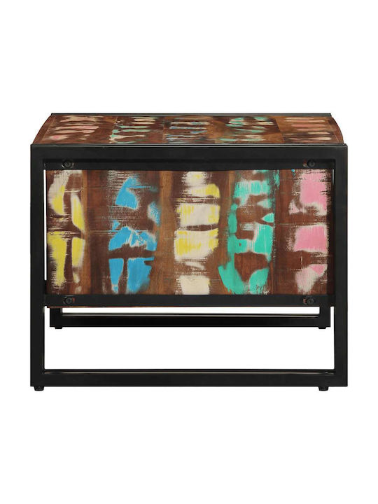 Rectangular Side Table made of Solid Wood Multicolour 70x50x38 cm