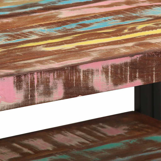 Rectangular Side Coffee Table Made of Solid Wood Multicolour W70xL50xH38cm