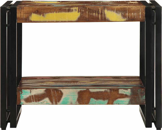 Quadratischer Beistelltisch aus Massivholz Mehrfarbig M50xL50xH38cm