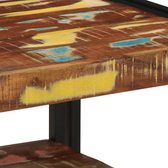 Quadratischer Beistelltisch aus Massivholz Mehrfarbig M50xL50xH38cm