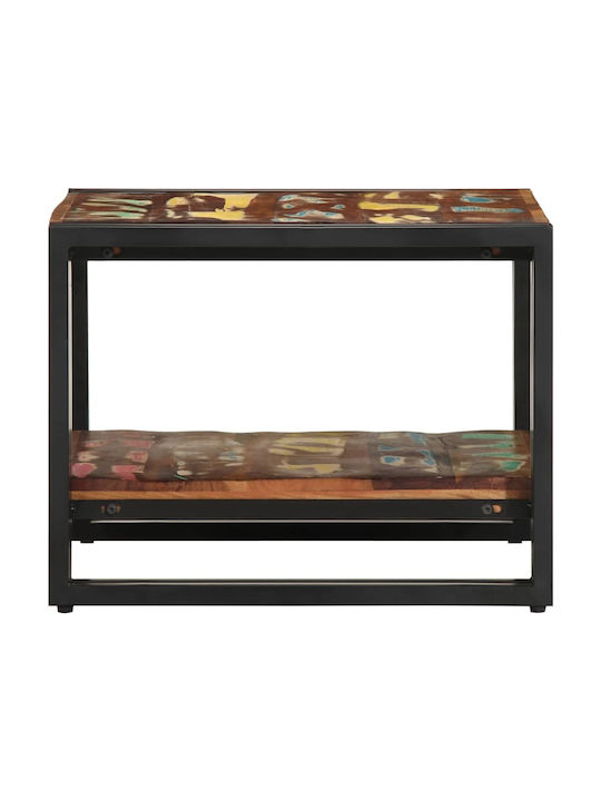 Square Side Table Made of Solid Wood Multicolour M50xL50xH38cm