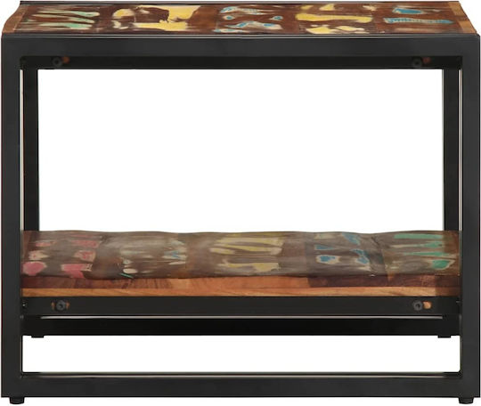 Quadratischer Beistelltisch aus Massivholz Mehrfarbig M50xL50xH38cm