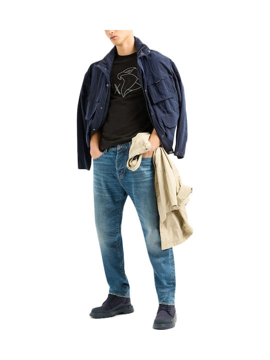 Men's Jeans Pants with Loose Tapered Fit Blue