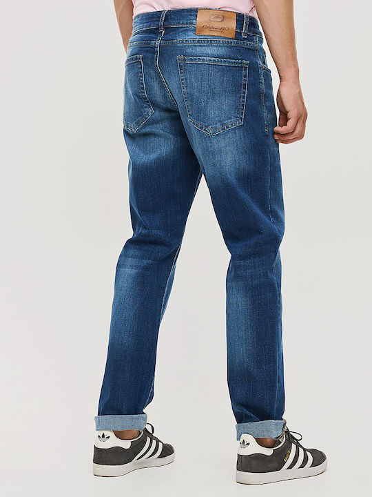 Herren Jeanshosen Elastisch Regular Gerade Blau