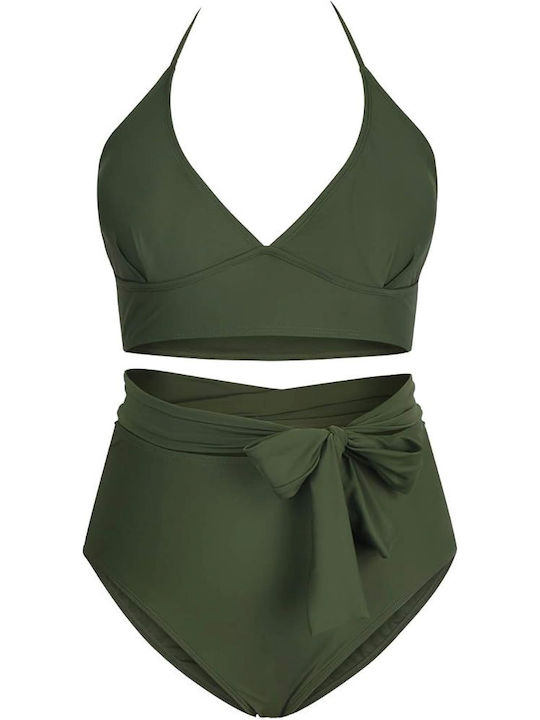 Set Bikini Ψηλόμεσο Olive