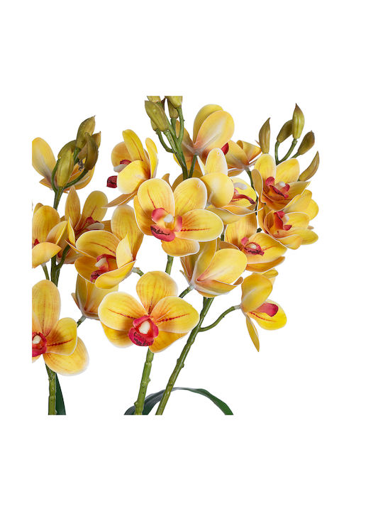 Globostar Künstlicher Garten Gelbe Kirsch-Cumbidium 21401 Dekorative Pflanze Gelbe Cymbidium H60cm