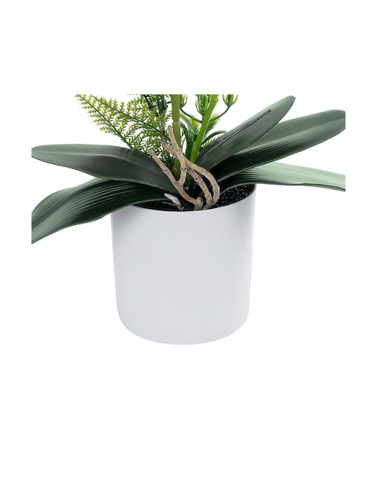 Artificial Plant in Pot Orchid White Fuchsia 45cm GloboStar