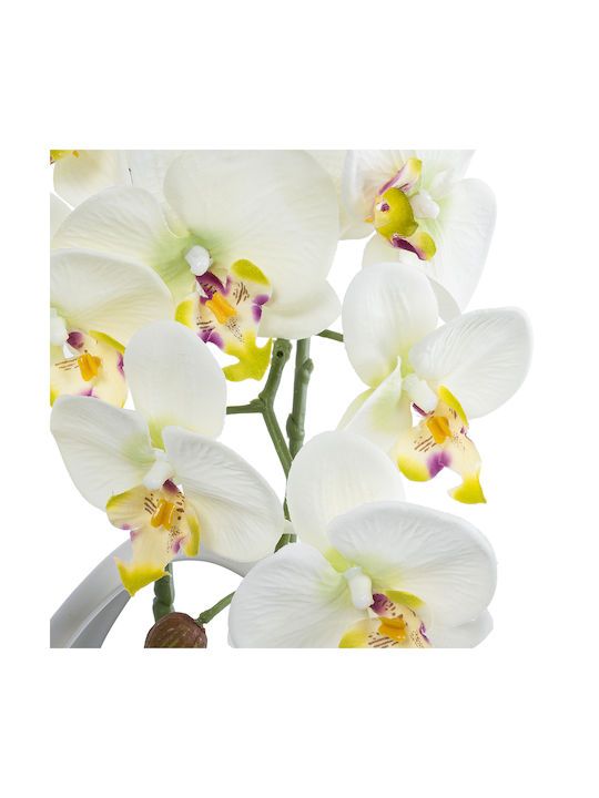 Globostar Artificial Garden White Orchid 21128 Decorative Plant White Orchid H39cm