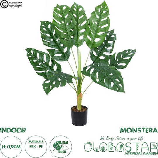 Globostar Artificial Garden Monstera 20924 Διακοσμητικό Φυτό Μονστέρα Υ90cm 20937