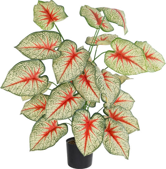 Globostar Künstlicher Garten-Kaladium 20921 Dekorative Kaladium-Pflanze H80cm