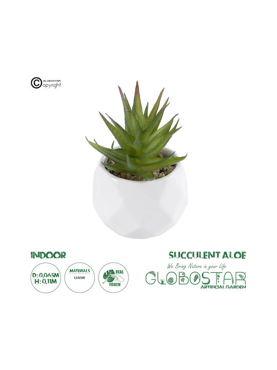 Globostar Artificial Garden Succulent Aloe 20982 Decorative Plant Succulent Aloe H11cm