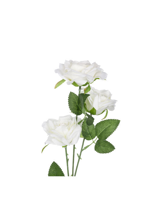 Dekorative künstliche Blume Rose Weiß 66cm GloboStar