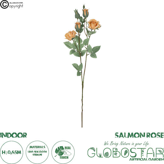 Decorative Artificial Flower Rose Green 65cm GloboStar
