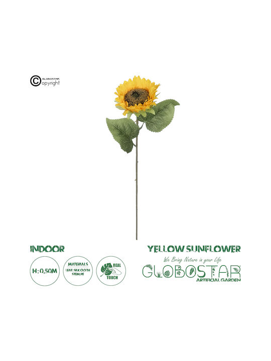 Floare Artificială Decorativă Heliotropium Yellow 50cm GloboStar