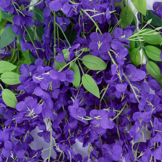 Globostar Artificial Garden Violet Wisteria Flower Branch 21509 Set of 12 Decorative Artificial Wisteria Branches Violet Φ45 X H120cm