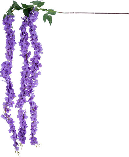 Crenguță artificială decorativă cu flori mov de glicină 21517 Φ45 X H120cm