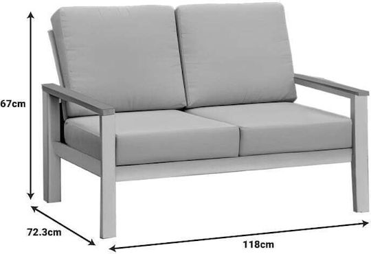 Pakketo Garten- und Outdoor-Möbelsets Typsatz Wohnbereich 4 Stücke Beige-Weiß mit Kissen