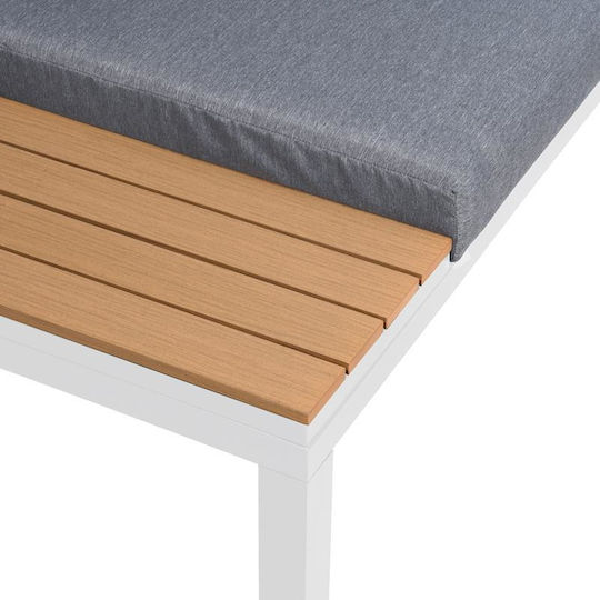 Set Cameră De Zi Pentru Exterior Puebla 3 Piese Albe Cu Perne