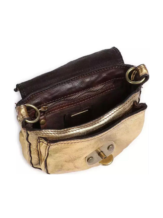 Leder Damentasche Schultertasche Gold